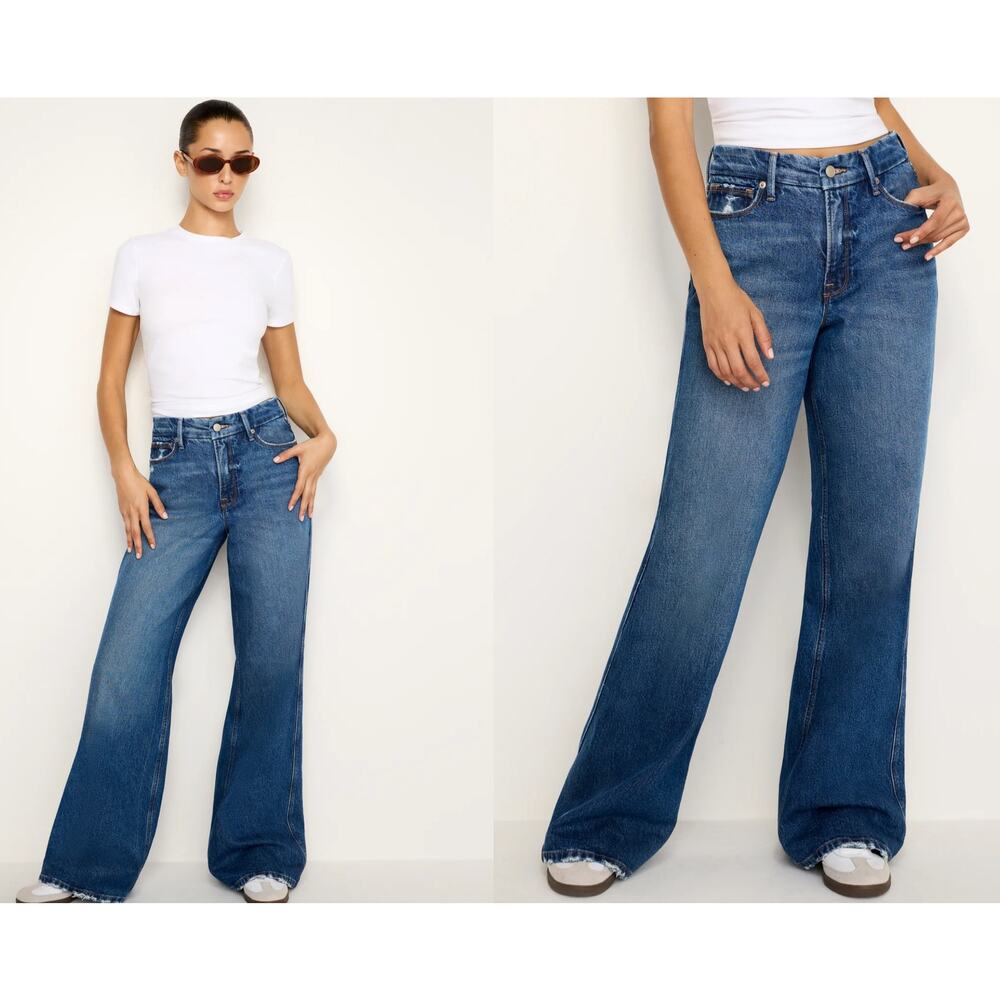 EUC Good American Good Skate Wide Leg Jeans | Size 8/29